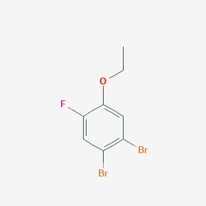 molecular formula C8H7Br2FO B14057277 1,2-Dibromo-4-ethoxy-5-fluorobenzene 