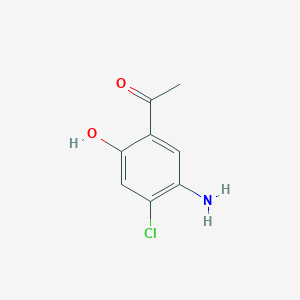 molecular formula C8H8ClNO2 B14057313 1-(5-Amino-4-chloro-2-hydroxyphenyl)ethan-1-one 