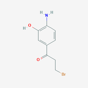 molecular formula C9H10BrNO2 B14057334 1-(4-Amino-3-hydroxyphenyl)-3-bromopropan-1-one 