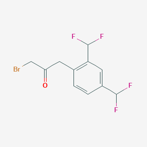 molecular formula C11H9BrF4O B14057342 1-(2,4-Bis(difluoromethyl)phenyl)-3-bromopropan-2-one 