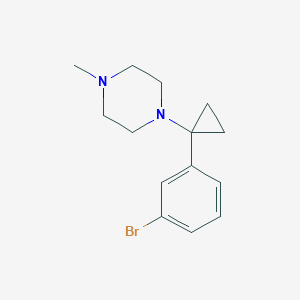 molecular formula C14H19BrN2 B14057355 1-(1-(3-Bromophenyl)cyclopropyl)-4-methylpiperazine 