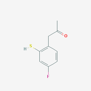 molecular formula C9H9FOS B14057359 1-(4-Fluoro-2-mercaptophenyl)propan-2-one 