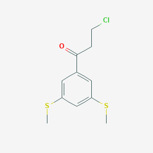 molecular formula C11H13ClOS2 B14057381 1-(3,5-Bis(methylthio)phenyl)-3-chloropropan-1-one 