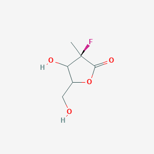 molecular formula C6H9FO4 B14057399 (3R,4R,5R)-3-Fluoro-4-hydroxy-5-(hydroxymethyl)-3-methyl-tetrahydrofuran-2-one 