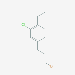 molecular formula C11H14BrCl B14057412 1-(3-Bromopropyl)-3-chloro-4-ethylbenzene 