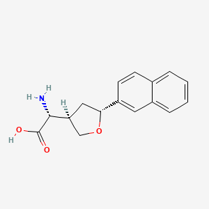 molecular formula C16H17NO3 B14057426 (R)-2-Amino-2-((3R,5R)-5-(naphthalen-2-YL)tetrahydrofuran-3-YL)acetic acid 