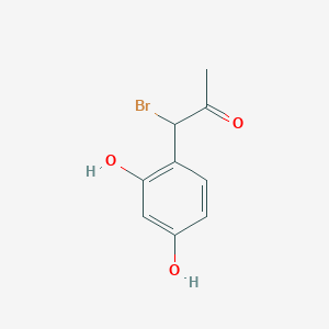 molecular formula C9H9BrO3 B14057430 1-Bromo-1-(2,4-dihydroxyphenyl)propan-2-one 