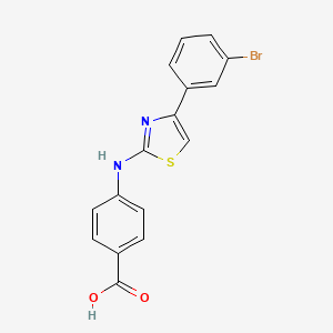 molecular formula C16H11BrN2O2S B14057452 4-((4-(3-Bromophenyl)thiazol-2-yl)amino)benzoic acid 