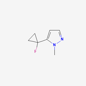 molecular formula C7H9FN2 B14057486 5-(1-Fluorocyclopropyl)-1-methyl-1H-pyrazole CAS No. 2055841-01-3