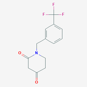 molecular formula C13H12F3NO2 B14057490 1-(3-(Trifluoromethyl)benzyl)piperidine-2,4-dione 