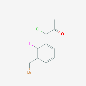 molecular formula C10H9BrClIO B14057491 1-(3-(Bromomethyl)-2-iodophenyl)-1-chloropropan-2-one 