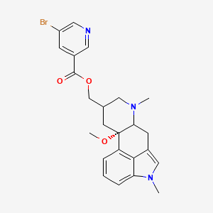 molecular formula C24H26BrN3O3 B14057509 10-Methoxy-1,6-dimethyl-ergolin-8-beta-methanol-(5-bromnicotinat) 