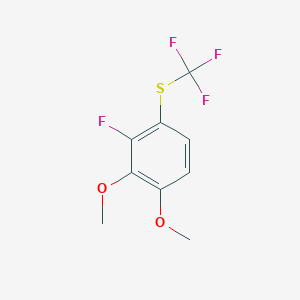 molecular formula C9H8F4O2S B14057522 1,2-Dimethoxy-3-fluoro-4-(trifluoromethylthio)benzene 