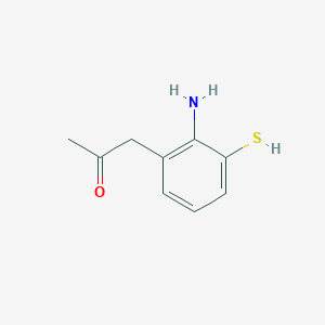 molecular formula C9H11NOS B14057531 1-(2-Amino-3-mercaptophenyl)propan-2-one 