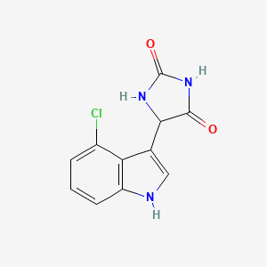 molecular formula C11H8ClN3O2 B14057533 5-(4-Chloro-1H-indol-3-yl)imidazolidine-2,4-dione 