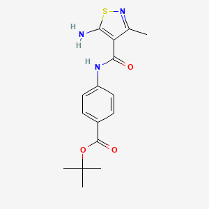 molecular formula C16H19N3O3S B14057556 tert-Butyl 4-(5-amino-3-methylisothiazole-4-carboxamido)benzoate 