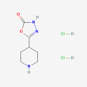 molecular formula C7H13Cl2N3O2 B1405756 5-Piperidin-4-yl-1,3,4-oxadiazol-2-ol dihydrochloride CAS No. 1417355-78-2