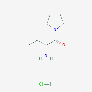 molecular formula C8H17ClN2O B1405768 [1-(Pyrrolidin-1-ylcarbonyl)propyl]amine hydrochloride CAS No. 2197422-38-9