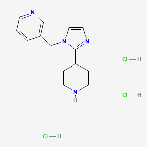 molecular formula C14H21Cl3N4 B1405769 3-[(2-piperidin-4-yl-1H-imidazol-1-yl)methyl]pyridine trihydrochloride CAS No. 1923088-62-3