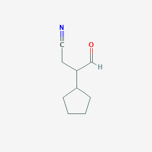 molecular formula C9H13NO B1405773 3-Cyclopentyl-4-oxobutanenitrile CAS No. 1439823-13-8