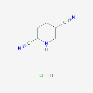 molecular formula C7H10ClN3 B1405774 Piperidine-2,5-dicarbonitrile hydrochloride CAS No. 1374656-48-0