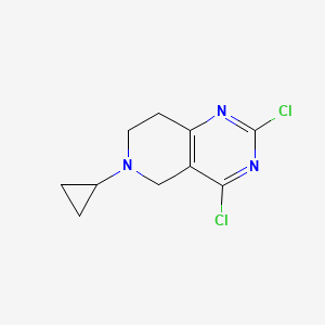 molecular formula C10H11Cl2N3 B1405775 2,4-Dichloro-6-cyclopropyl-5,6,7,8-tetrahydropyrido[4,3-d]pyrimidine CAS No. 1449117-31-0
