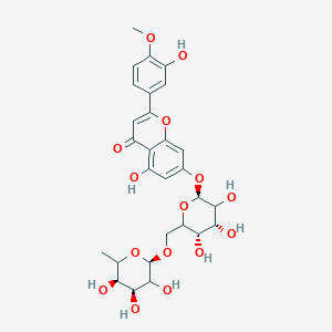 5-hydroxy-2-(3-hydroxy-4-methoxyphenyl)-7-(((2S,4R,5S)-3,4,5-trihydroxy-6-((((2R,4S,5R)-3,4,5-trihydroxy-6-methyltetrahydro-2H-pyran-2-yl)oxy)methyl)tetrahydro-2H-pyran-2-yl)oxy)-4H-chromen-4-one