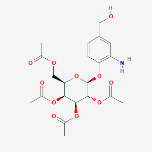 (2R,3S,4S,5R,6S)-2-(Acetoxymethyl)-6-(2-amino-4-(hydroxymethyl)phenoxy)tetrahydro-2H-pyran-3,4,5-triyl triacetate