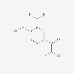 1-(4-(Bromomethyl)-3-(difluoromethyl)phenyl)-2-chloropropan-1-one