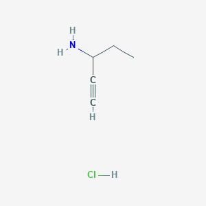 molecular formula C5H10ClN B1405781 Pent-1-yn-3-amine hydrochloride CAS No. 50329-24-3