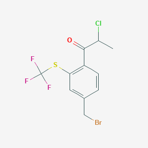 1-(4-(Bromomethyl)-2-(trifluoromethylthio)phenyl)-2-chloropropan-1-one