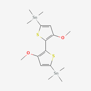 molecular formula C16H26O2S2Sn2 B14057828 (3,3'-Dimethoxy-[2,2'-bithiophene]-5,5'-diyl)bis(trimethylstannane) 