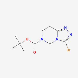 molecular formula C10H15BrN4O2 B1405784 tert-Butyl 3-bromo-7,8-dihydro-[1,2,4]triazolo[4,3-c]pyrimidine-6(5H)-carboxylate CAS No. 1449117-59-2
