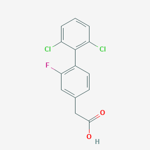 molecular formula C14H9Cl2FO2 B14057884 (2',6'-Dichloro-2-fluoro-biphenyl-4-yl)-acetic acid 