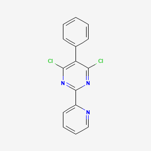 molecular formula C15H9Cl2N3 B14057888 Pyrimidine, 4,6-dichloro-5-phenyl-2-(2-pyridinyl)- CAS No. 10198-78-4