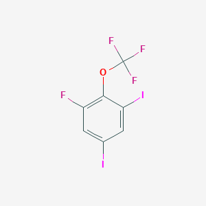 molecular formula C7H2F4I2O B14057899 1,5-Diiodo-3-fluoro-2-(trifluoromethoxy)benzene 