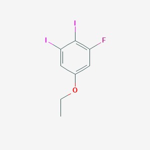 molecular formula C8H7FI2O B14057909 1,2-Diiodo-5-ethoxy-3-fluorobenzene 