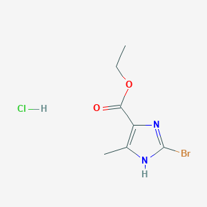 molecular formula C7H10BrClN2O2 B1405791 ethyl 2-bromo-4-methyl-1H-imidazole-5-carboxylate hydrochloride CAS No. 1417569-43-7