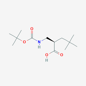 molecular formula C13H25NO4 B1405795 (2R)-2-{[(Tert-butoxycarbonyl)amino]methyl}-4,4-dimethylpentanoic acid CAS No. 1355338-29-2