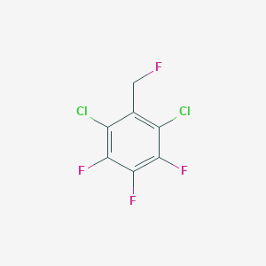 molecular formula C7H2Cl2F4 B14057980 1,3-Dichloro-2-fluoromethyl-4,5,6-trifluorobenzene 