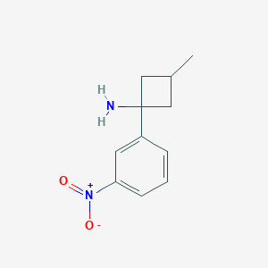 molecular formula C11H14N2O2 B14057995 3-Methyl-1-(3-nitrophenyl)cyclobutan-1-amine 