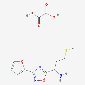 molecular formula C12H15N3O6S B1405800 1-(3-(呋喃-2-基)-1,2,4-恶二唑-5-基)-3-(甲硫基)丙-1-胺草酸盐 CAS No. 1820650-54-1