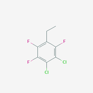 molecular formula C8H5Cl2F3 B14058023 1,2-Dichloro-4-ethyl-3,5,6-trifluorobenzene 