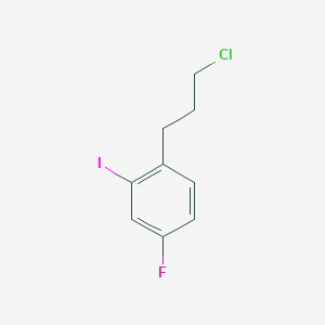 molecular formula C9H9ClFI B14058025 1-(3-Chloropropyl)-4-fluoro-2-iodobenzene 