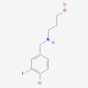 molecular formula C10H13BrFNO B1405808 3-{[(4-Bromo-3-fluorophenyl)methyl]amino}propan-1-ol CAS No. 1512456-41-5