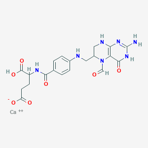 molecular formula C20H22CaN7O7+ B14058098 calcium (4S)-4-[(4-{[(2-amino-5-formyl-4-oxo-3,4,5,6,7,8-hexahydropteridin-6-yl)methyl]amino}phenyl)formamido]-4-carboxybutanoate 