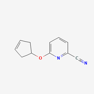 molecular formula C11H10N2O B1405817 6-(环戊-3-烯-1-氧基)吡啶-2-腈 CAS No. 1355334-54-1