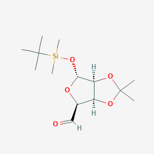 (3AS,4S,6R,6aS)-6-((tert-butyldimethylsilyl)oxy)-2,2-dimethyltetrahydrofuro[3,4-d][1,3]dioxole-4-carbaldehyde