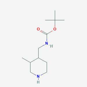 molecular formula C12H24N2O2 B1405818 叔丁基 ((3-甲基哌啶-4-基)甲基)氨基甲酸酯 CAS No. 1602995-90-3