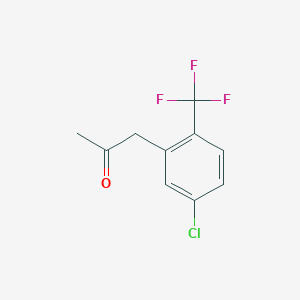 molecular formula C10H8ClF3O B14058196 1-(5-Chloro-2-(trifluoromethyl)phenyl)propan-2-one 